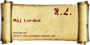 Máj Loránd névjegykártya